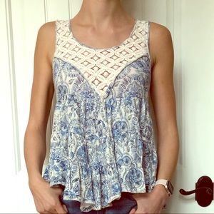 Free People boho crochet tank top